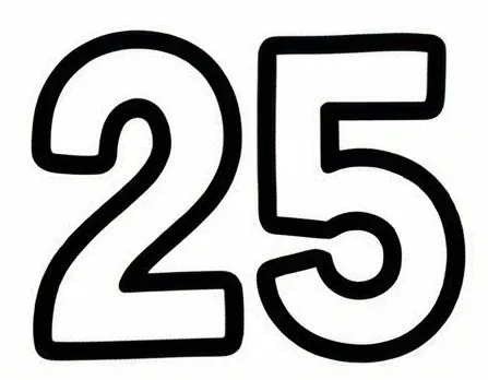 a black and white number 25 on a white background.webp